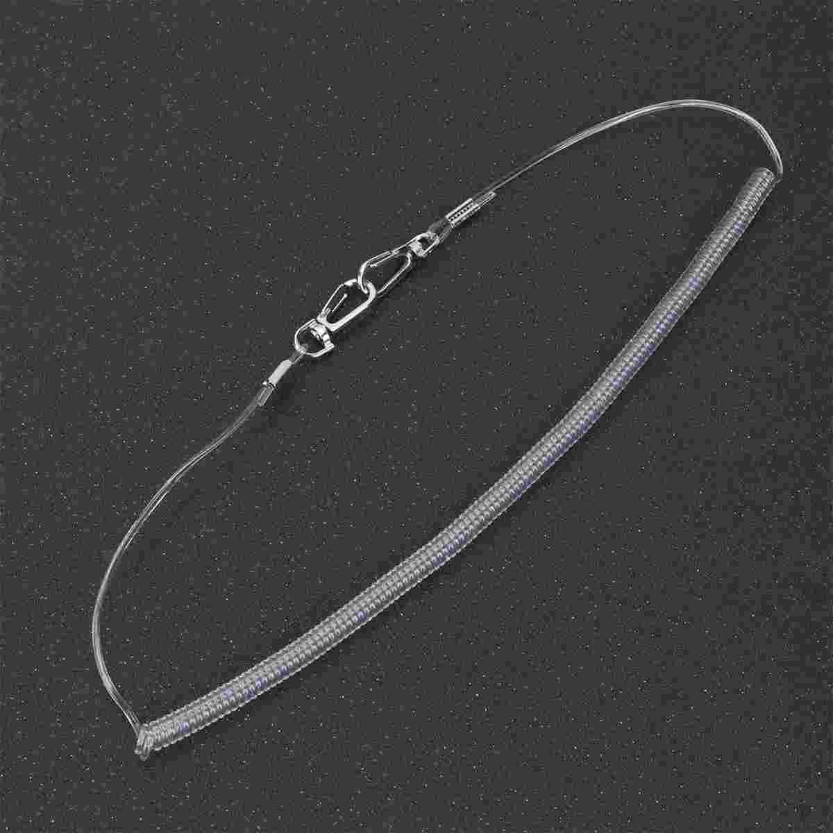 

Retractable Fishing Lanyard Elastic Steel Ropes Key Rings Anti-Lost Spring Fishing Tether For Outdoor With Steel Wire