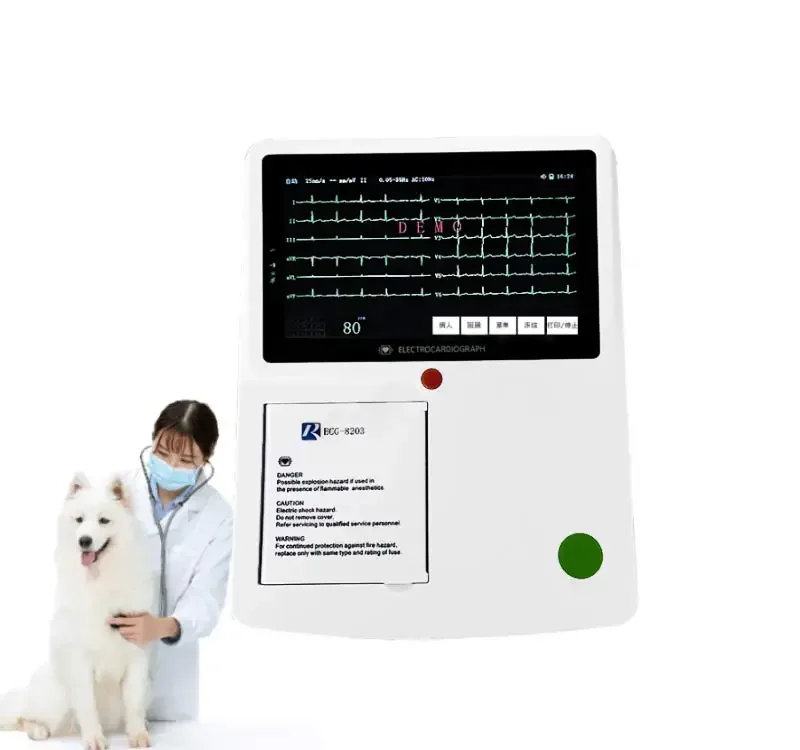 

Veterinary monitoring 3 channels ecg machine portable touch screen ecg vet pet ekg electrocardiogram