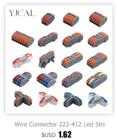 Wire Connector 222-412 2 Pin Splicing Terminal Blocks Led Strip Lighting Electric Quick Connectors Mini Conductor Rail Conector