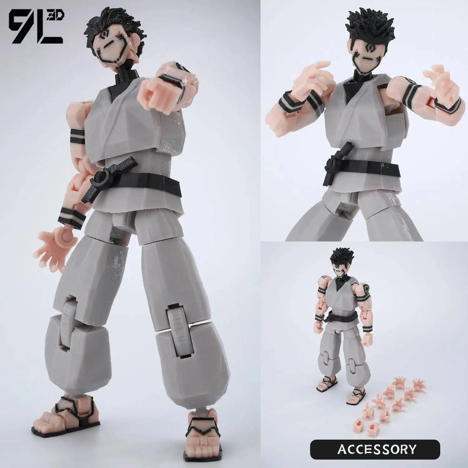 Articulated Anime Figure with Cursed Robe - Inspired by Jujutsu Kaisen