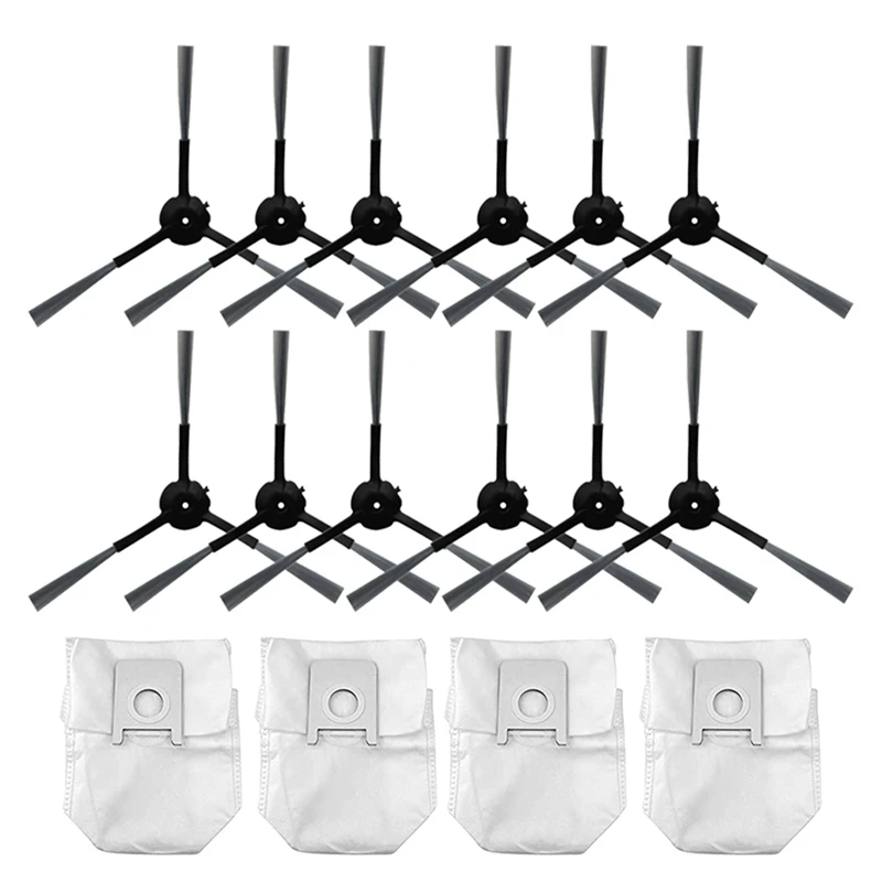 16 Pcs Dust Bags Side Brush Vacuum Cleaner Replacement Accessories For Xiaomi Roidmi EVE Plus Robot Parts hepa filter roller main side brush dust bags mops cloths replacement parts for roidmi eve plus robot vacuum cleaner accessories
