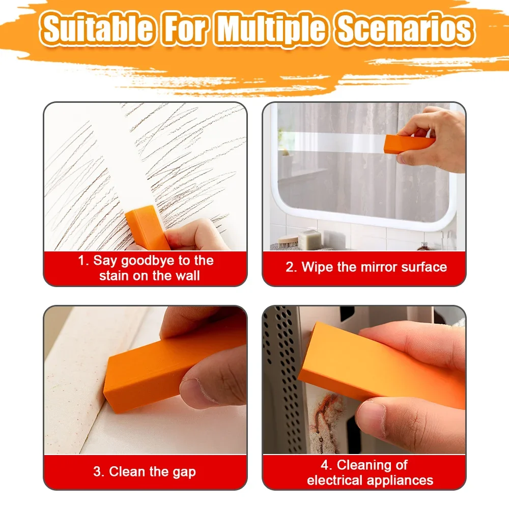 1/10PCS Easy Limescale Eraser Rubber Household Kitchen Bathroom Glass Rust Remover Scale Rust Brush Pads limescale eraser