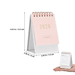 Decorative Desk Calendar for 2026 - Stylish Tabletop and Bedside Monthly Planner (Pink)