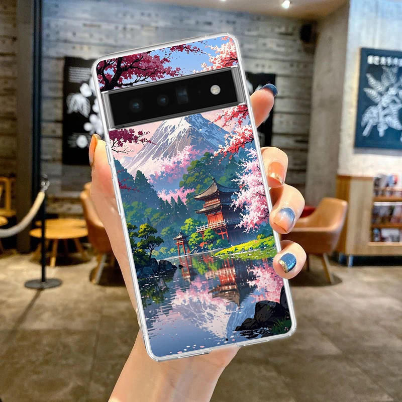 Japanese Anime Landscape Art Soft Clear TPU Phone Case Cover