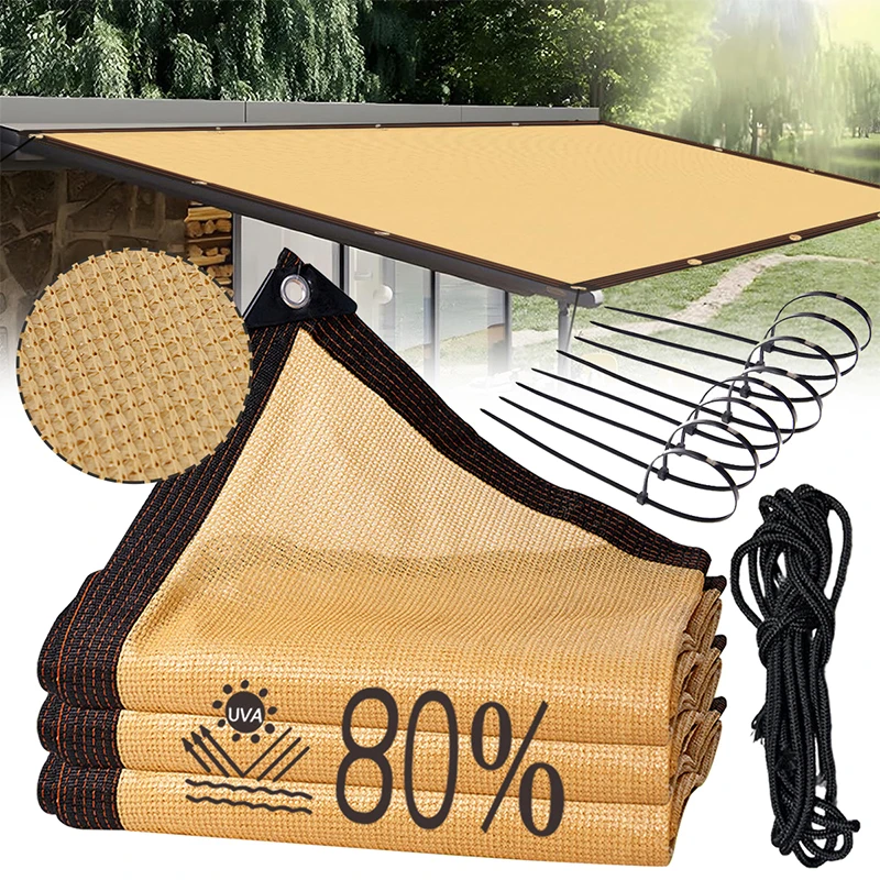 Sunshade Net for Garden Waterproof Square Sun Shelter UV Protection Outdoor Canopy Patio Pool Sail Awning Camping Accessories