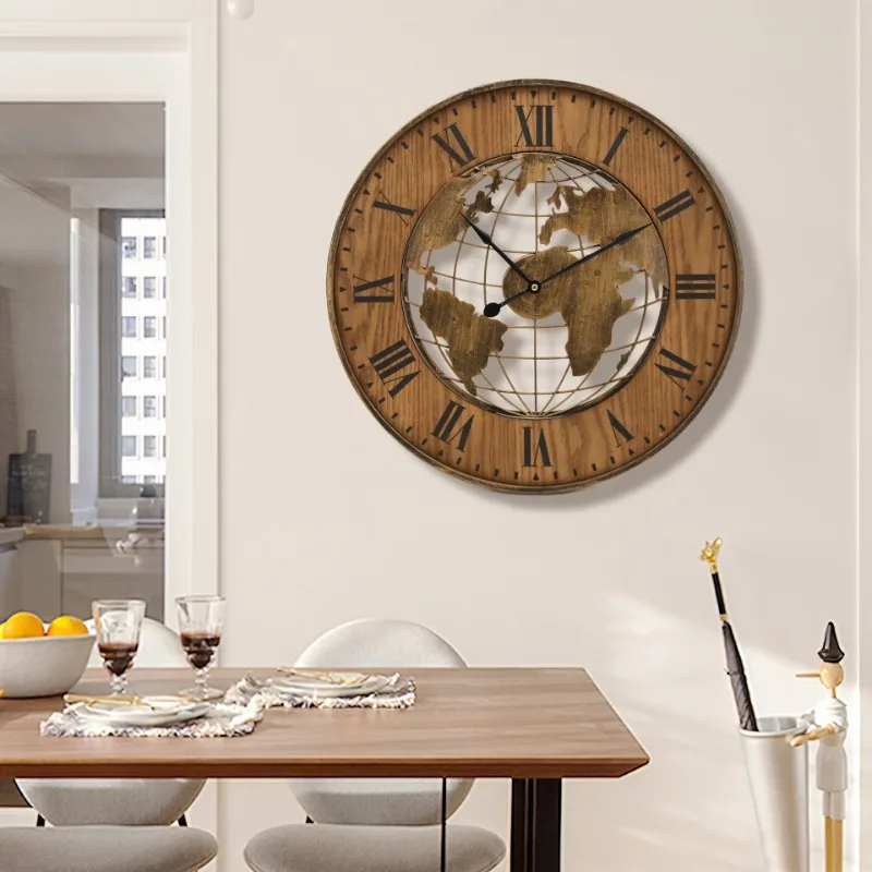 World Map Silent Wall Clock