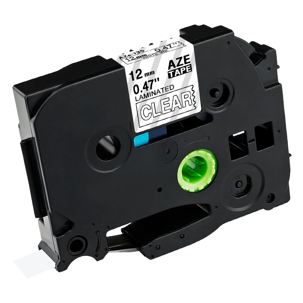 Versatile Label Tape for Brother P-Touch Label Machines, Black on White, 12mm