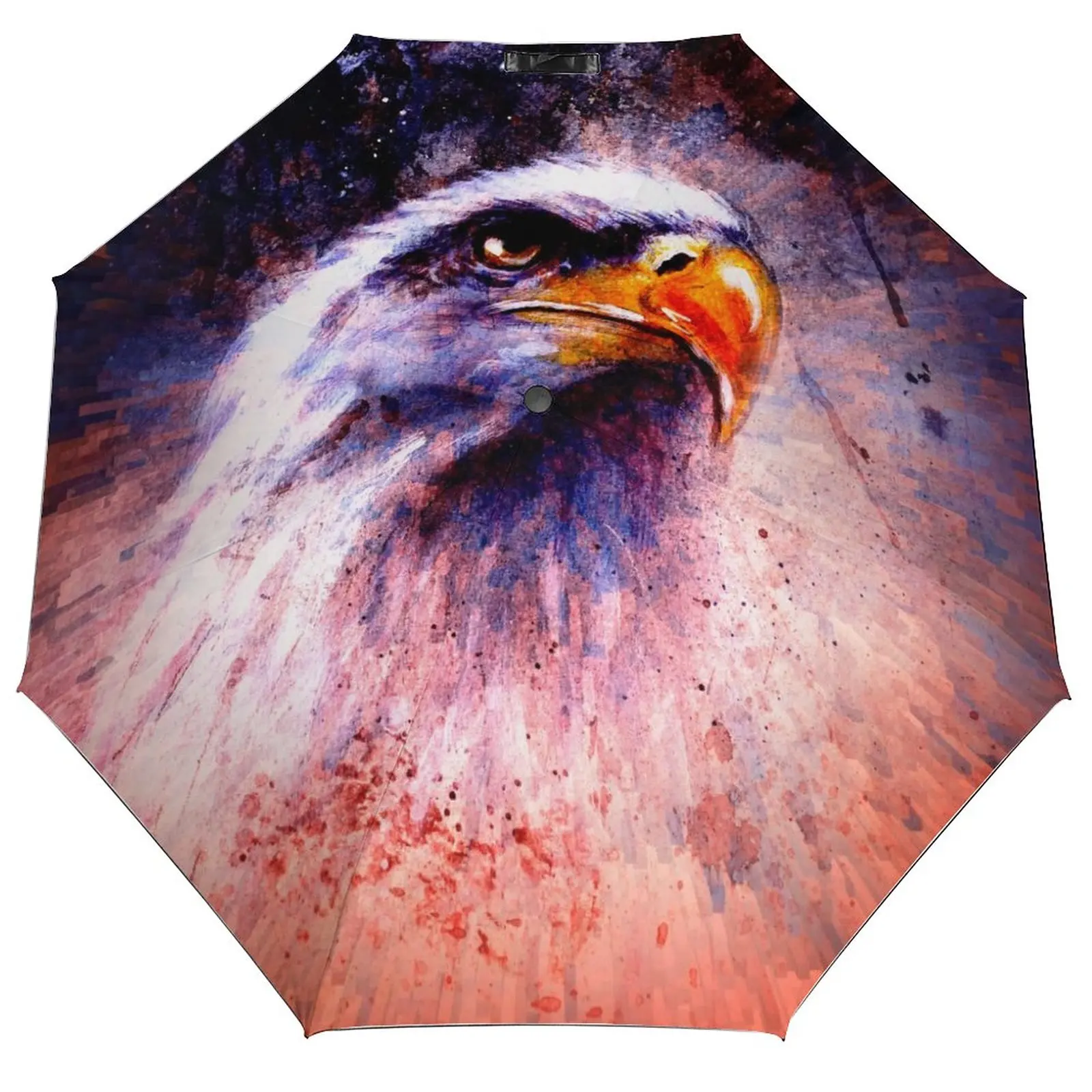 

Artistic Painting Printed Umbrella Rain Women Automatic Umbrella Three Folding Sun Protection Umbrella Male Portable Parasol