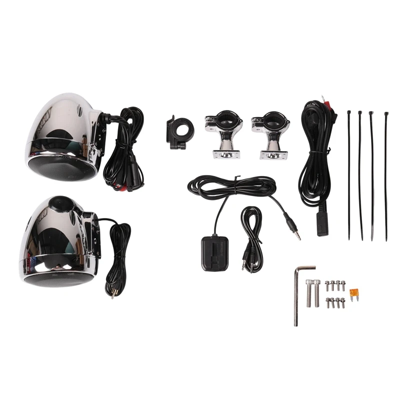 

4 Inches Motorcycle Stereo Bluetooth Radio Speakers Waterproof Motorcycle Stereo Bluetooth Radio Speakers With USB AUX MP3