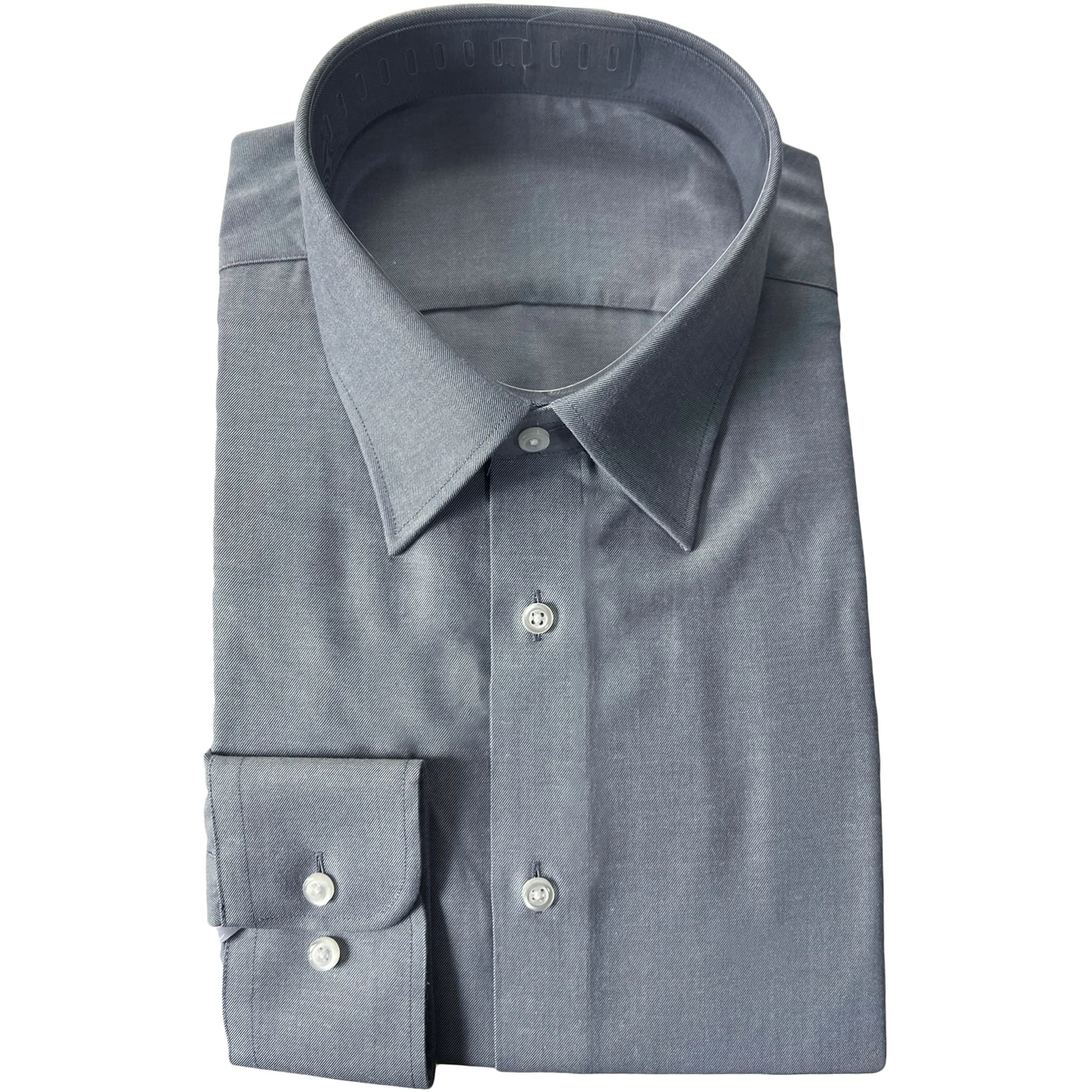 NEW Custom Made Luxury Warm Blue Grey Dress Shirt for Men Tailor-Made Shirts Spring Autumn Man Dress Shirts Acrylic Blend Fleece
