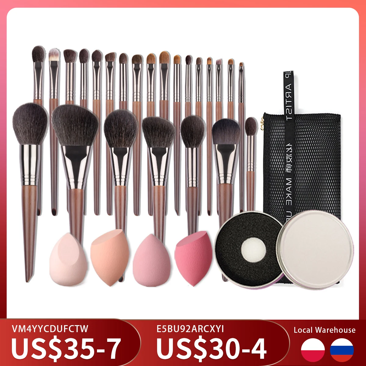 Ovw Natural Makeup Brushes Set Eyeshadow Make Up Brush Goat Hair Kit For Makeup Nabor Kistey