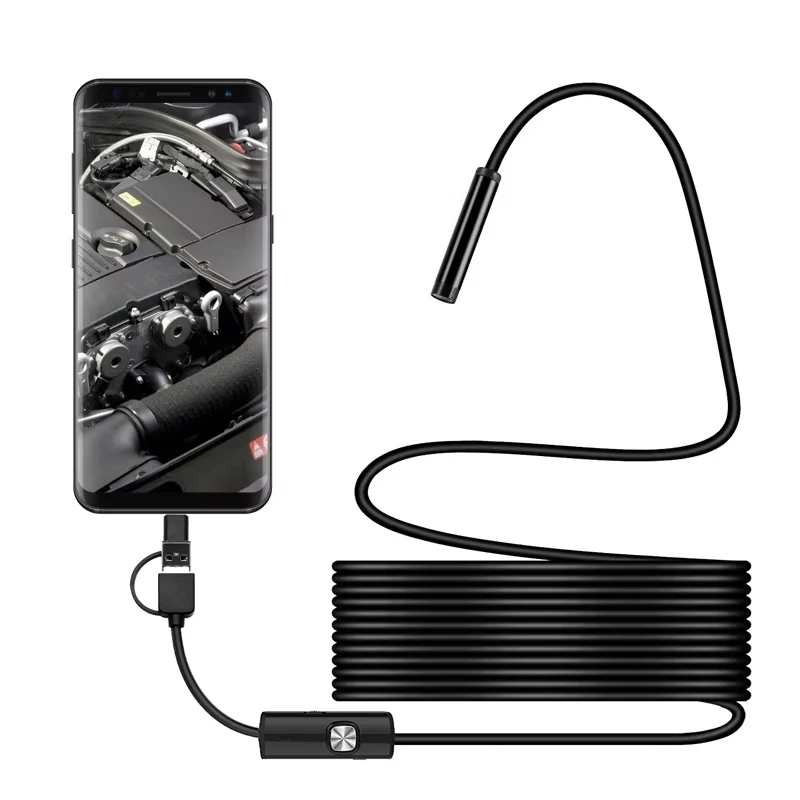 Type-C USB 내시경 카메라 7.0/5.5mm 유연한 케이블 내시경 파이프 USB C 내시경 검사 iOS 안드로이드 폰용 미니 카메라