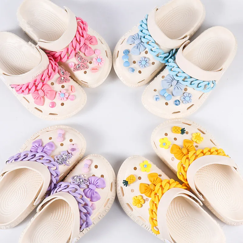 2023 New 1set Kawaii Croc Charms Butterfly Shoe Accessories Wings  Decoration Designer for Girls Women Children Badges Gifts