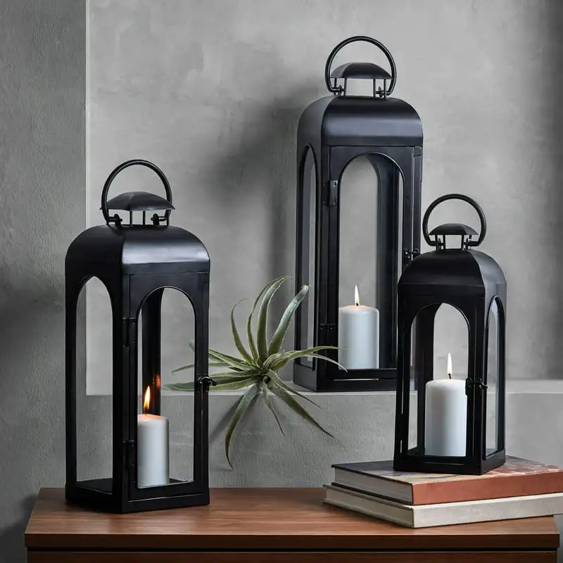 

Candle Holder Lantern, Black, Medium House decoration Mushroom Room decor Lamp Led lights for room Led lights Table lamp Marker