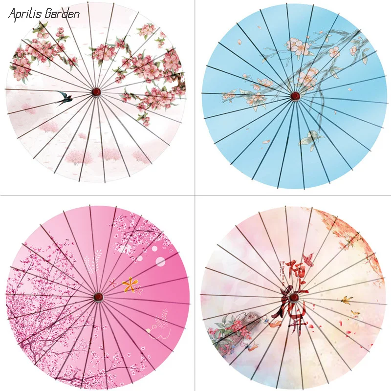 82cm Chinese Japan Classical Cloth Umbrella