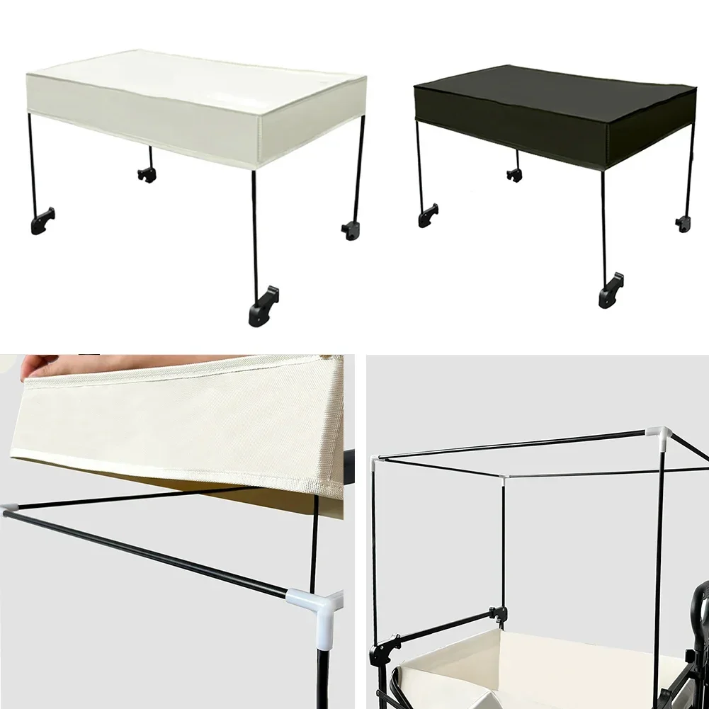New Awning Canopy For 5/8 Inch For Garden Wagon Attachment Sun Shade Cover Trolley Cart Shelter Porch Front Rain Roof Gazebo