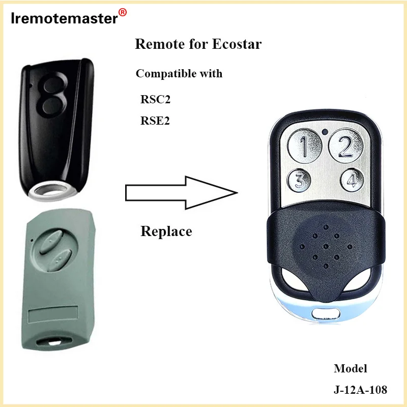 Afstandsbediening Voor Hormann Ecostar RSC2 RSE2 Compatibel Afstandsbediening 433 Mhz Zender Rolling Code Garagedeuropener