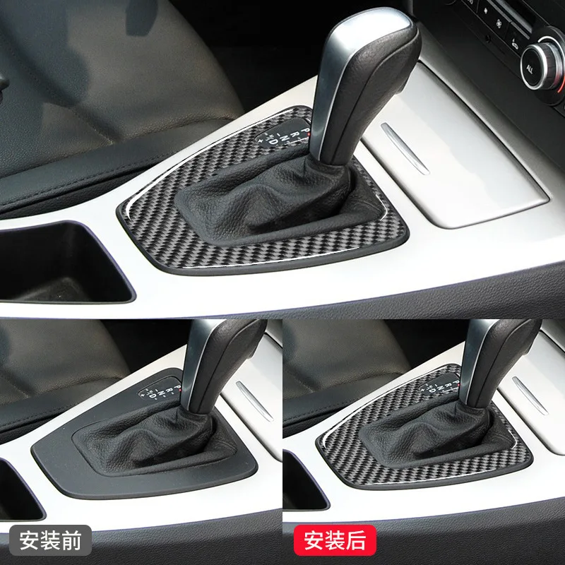 

FOR BMW 05-12 styles Old 3 Series Carbon fiber pattern Interior Central control gear Gear shift frame E90 E92 modification