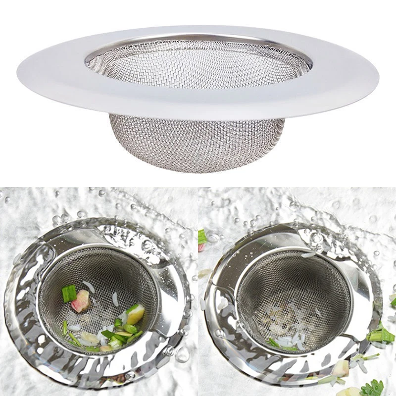 

1pcs Kitchen Sink Filter Stainless Steel Mesh Sink Strainer Filter Bathroom Sink Strainer Drain Hole Filter Trap Waste Screen