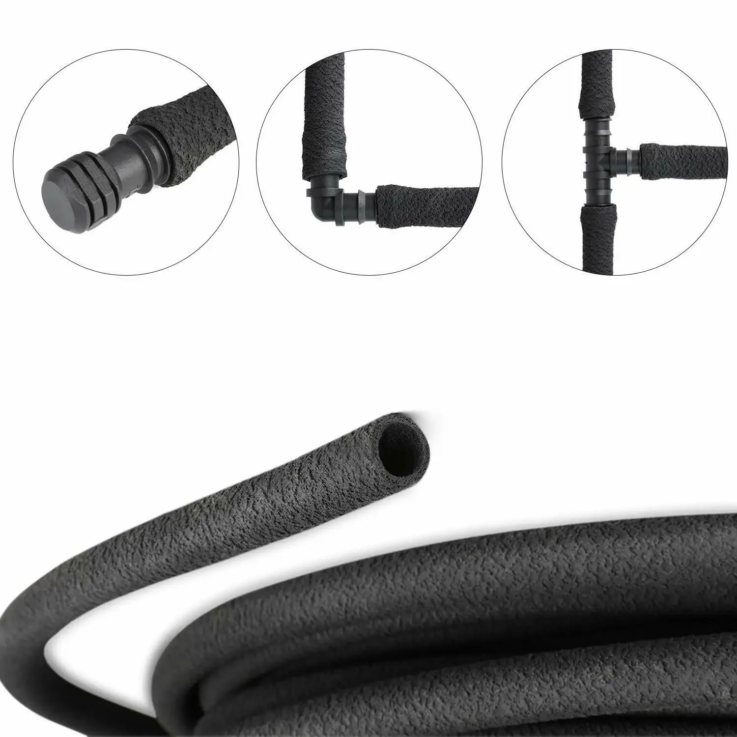 FIXKIT 50m Garden Irrigation Microporous Uniform Water Perforated Water Pipe Rubber PE Hose Buried Underground Irregular Seepage - Image 3