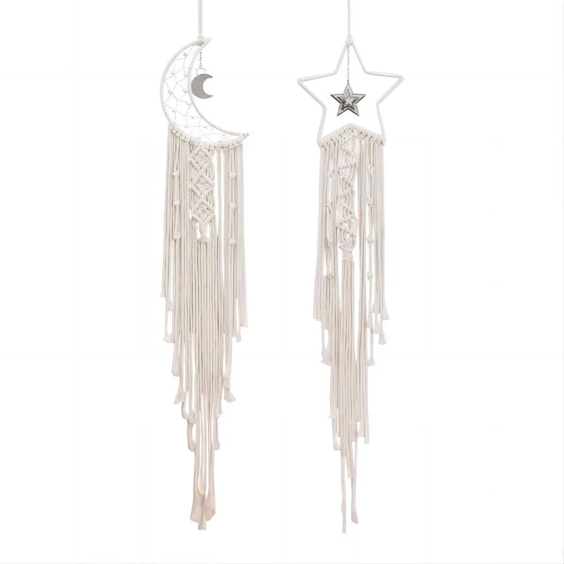 Bohemian Style Woven Leaves Hanging Wall Hanging Tapestry Set of 2 Home Decoration Cotton Thread Decorative Crafts Hangings