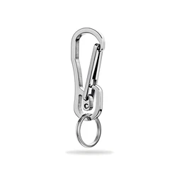 Premium EDC Self - Defense Keychain with Emergency Whistle (Silver Keychain)
