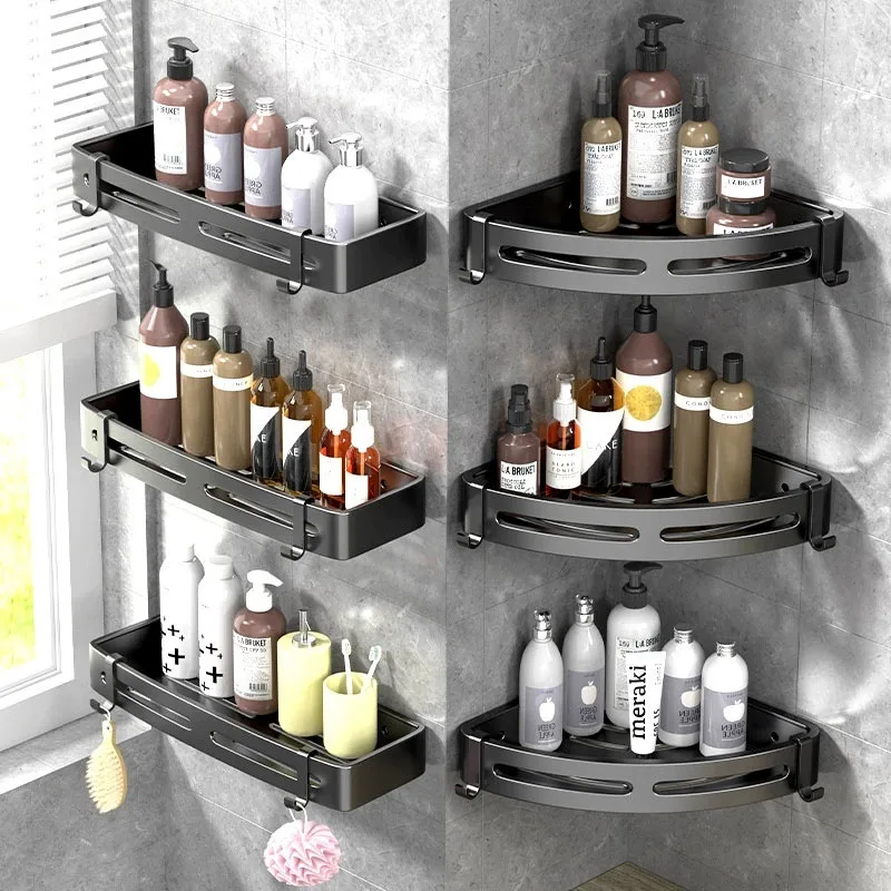 1/2/3 PCS No punching required Bathroom Shampoo Holder Shower Caddy Shelves Storage Shelf Towel Holder Shelves For Bathroom