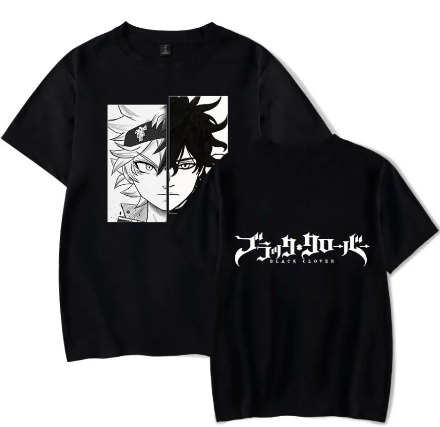 

Black Clover Asta Yami Manga Japonesa Quente Anime Merch Impressão T-shirt Unisex Casual Manga Curta Tee Streetwear