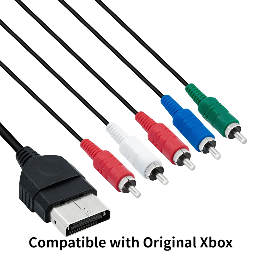 

1.8m/6ft Replacement 5RCA Component HD TV Audio Video AV Cable Compatible with Microsoft Classic Xbox Game Console Accessories