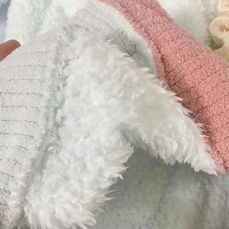 2024 New Pajamas Women's Autumn Winter Sweet Sleepwear Thick Warm Coral Velvet Loungewear Set V-neck Falbala Loose Homewear