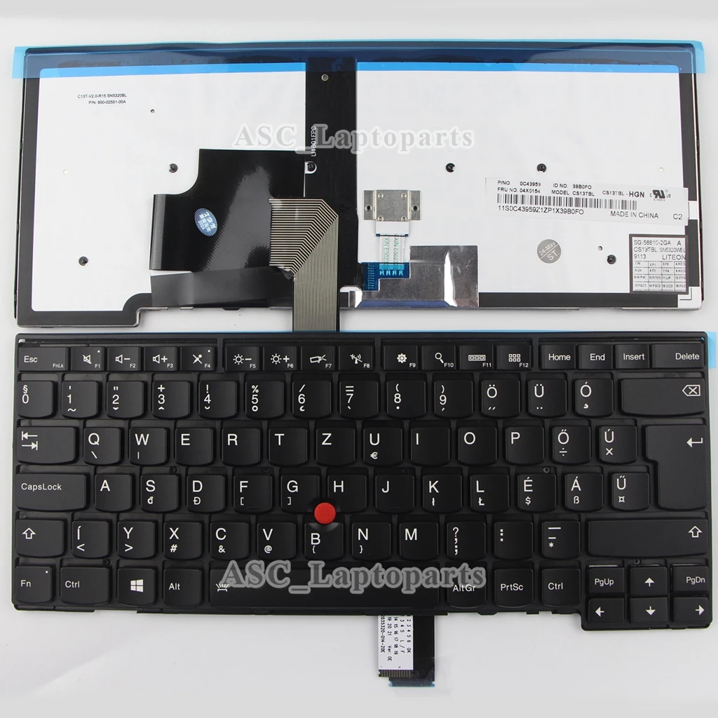 

New HU Hungarian Magyar Keyboard For IBM Lenovo Thinkpad T431S T450 T450S T460 Black Frame Black Backlit