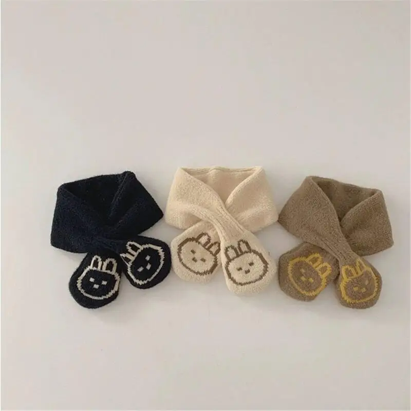 97BE 솔리드 컬러  스카프 어린이 목 따뜻한 가을 겨울 목 커버 소년과 소녀를위한 방풍 Neckerchief 6M  4Y