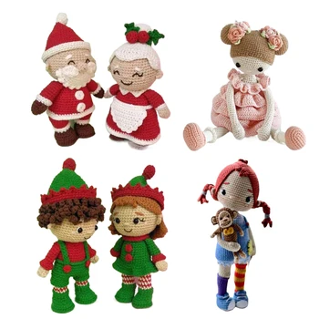 Crochet Kit Gril DIY Doll Crocheting kits amigurumi Knitting kits Craft Toy handmake kits With Yarn Accessories Pattern 2