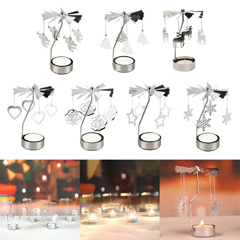 Rotary Holder Creative Rotating Candlestick Tea Light Holder Party Gift Women Wife Children Girl