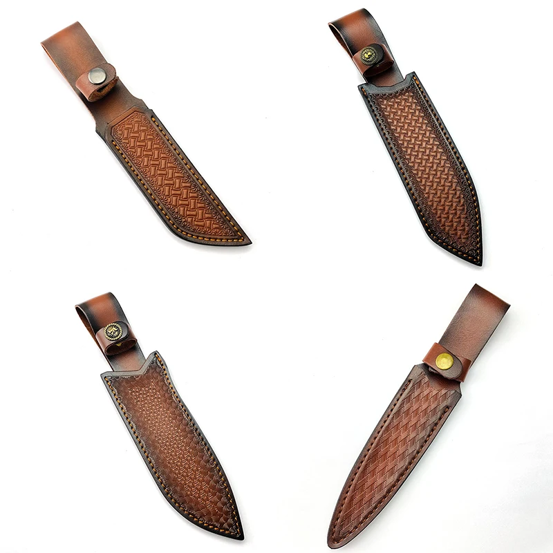 

1pc 4 Styles Real Cowhide Top Layer Cow Leather Straight Knife Fixed Blade Scabbard Sheath Holder Pants Cover Storage Bag