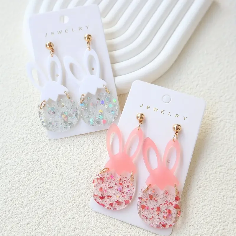 Easter Day Ear Jewelry Rabbit Easter Egg Dangle Earrings Cartoon Style Female Earrings dangle earrings