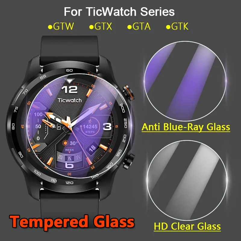 

5 шт. Защита экрана для TicWatch GTW GTX GTK GTA Smart Watch 2.5D HD Clear / Anti Blue-Ray 9H защитная пленка из закаленного стекла