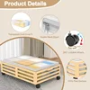 Bamboo Under Bed Storage Containers with Large Dust Bags, Under Bed Storage with Wheels-2 Pcs 3