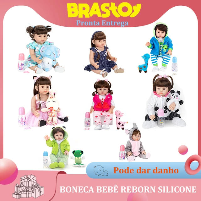 Brastoy Boneca Bebê Reborn Silicone Menina Girafinha 