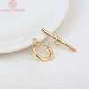(3439)6 Sets 24K Gold Color Plated Brass Bracelet O Toggle Clasps High Quality Diy Jewelry Making Findings Accessories 6