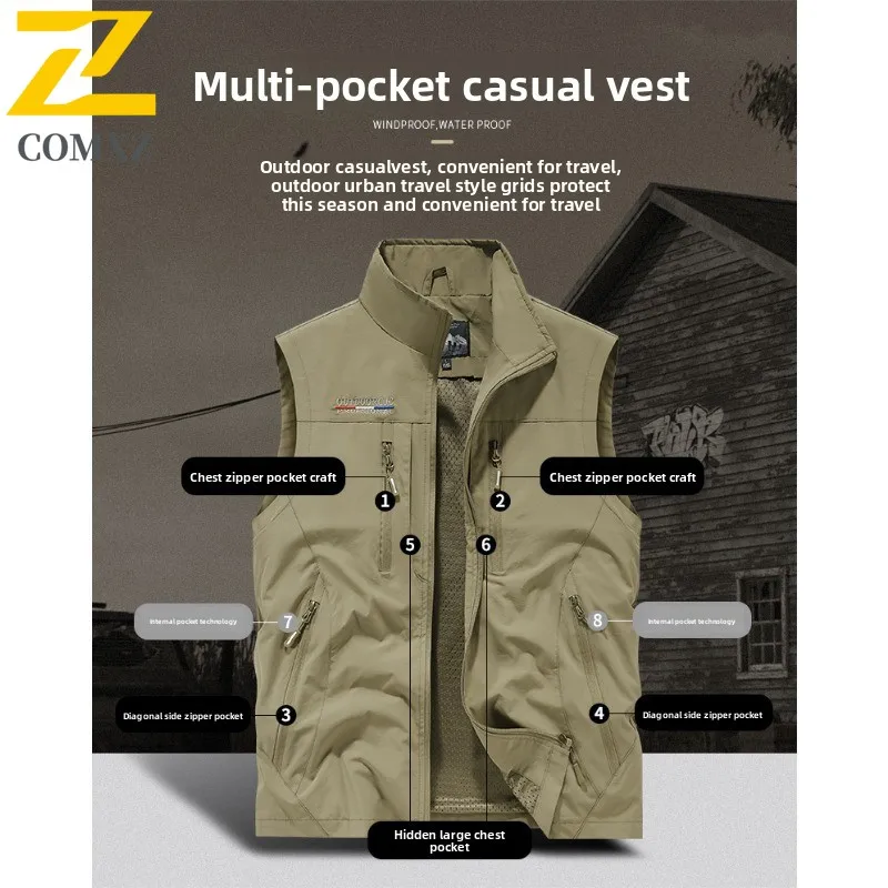 Men's Reversible Puffer Vest Winter Fleece Lined Windproof Water-Resistant Multi-Pocket Outdoor Workwear for Hiking Camping 2025
