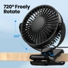 TOPK Mini Portable Clip on Fan,USB Desk Fan,3 Speeds Quiet Wind 720° Rotate Personal Electric Fan,Standing fans for Room Home 4