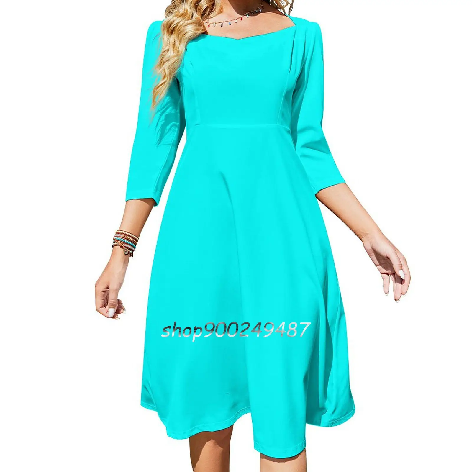 Aqua Blue Color Dress