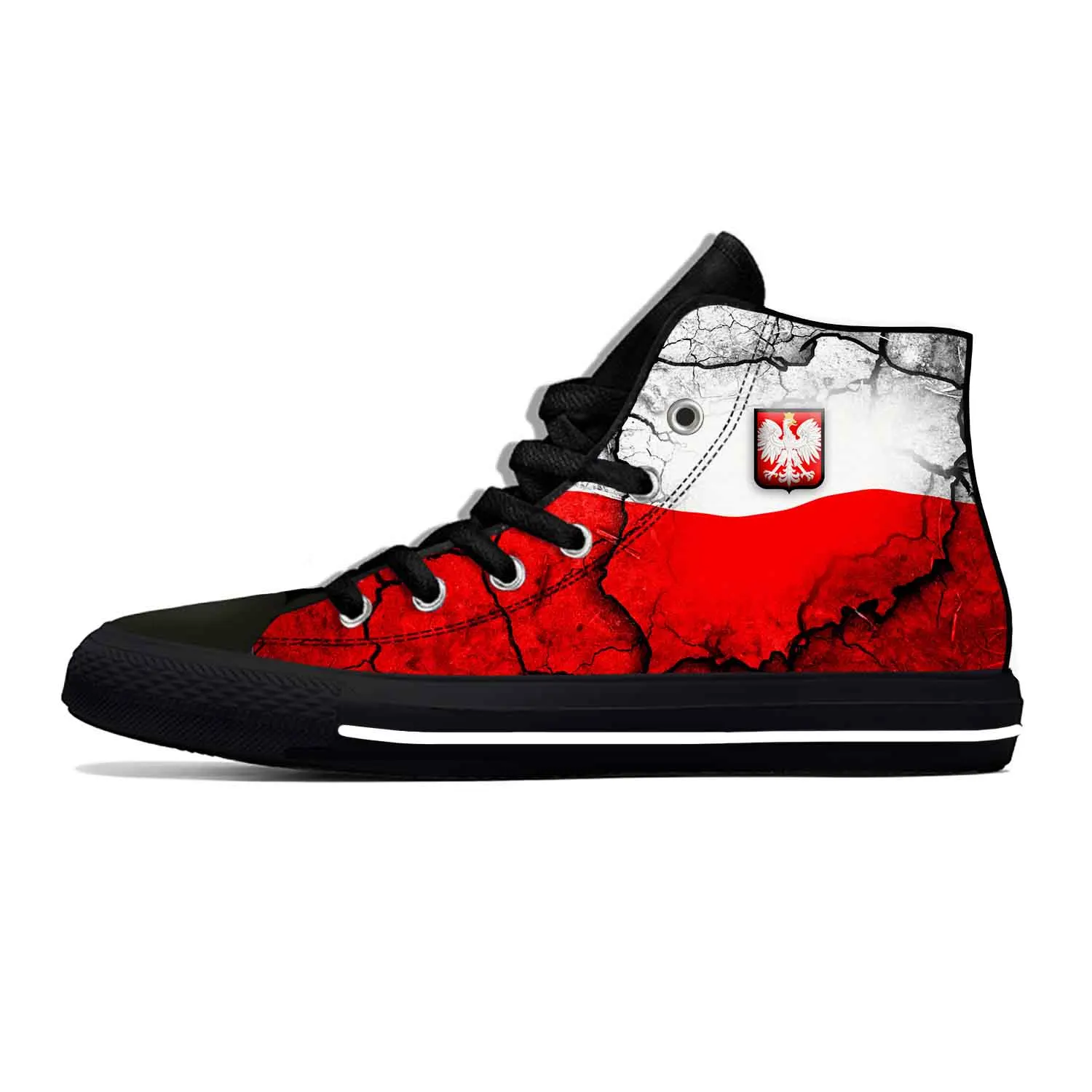 

Poland Polish Flag Patriotic Pride Fashion Funny Casual Cloth Shoes High Top Men Women Sneakers High Help Classic Board Shoes