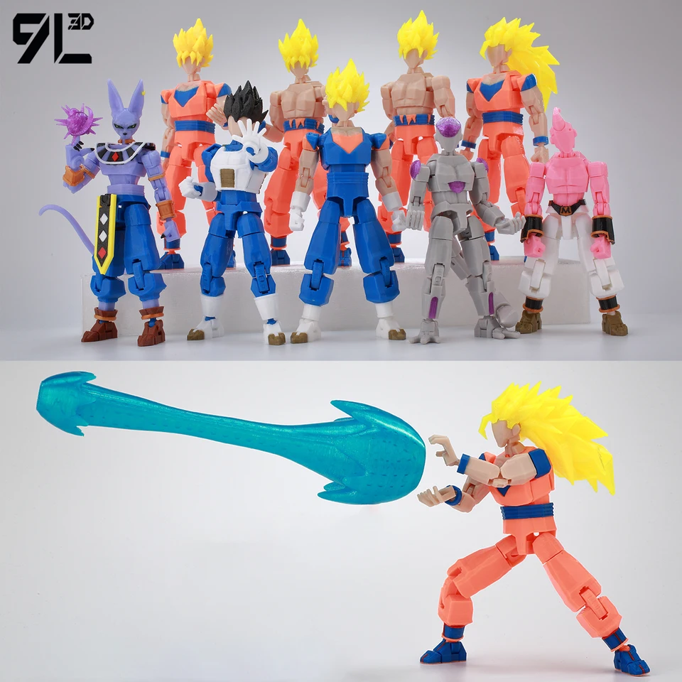9L3D Printed Dragon Ball Son Goku Vegeta​ Beerus Frieza Anime