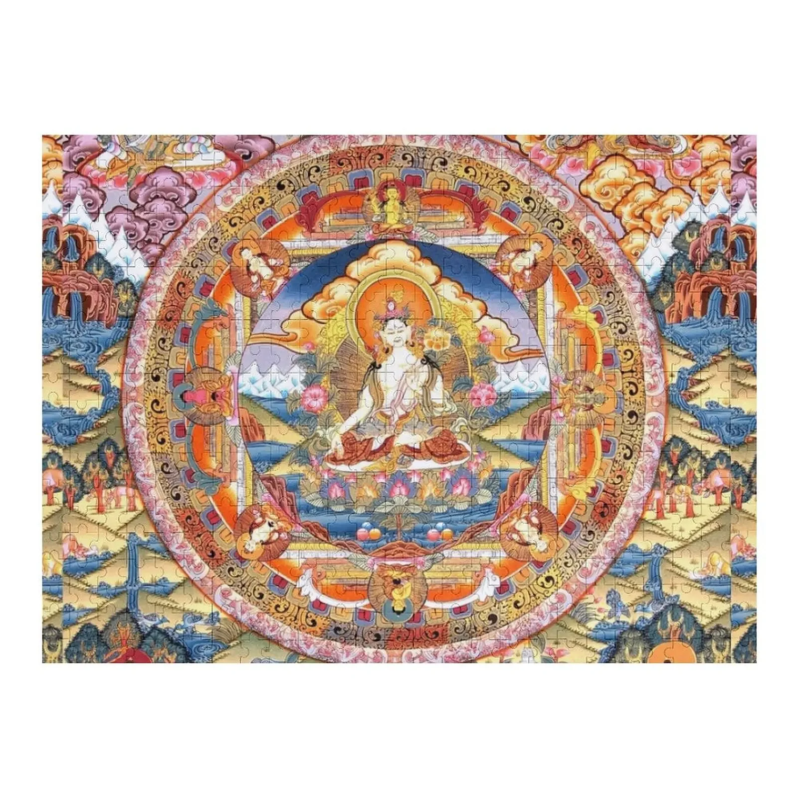 

White Tara Buddhist Mandala 60 Jigsaw Puzzle Personalize Jigsaw Pieces Adults Toys For Children Puzzle