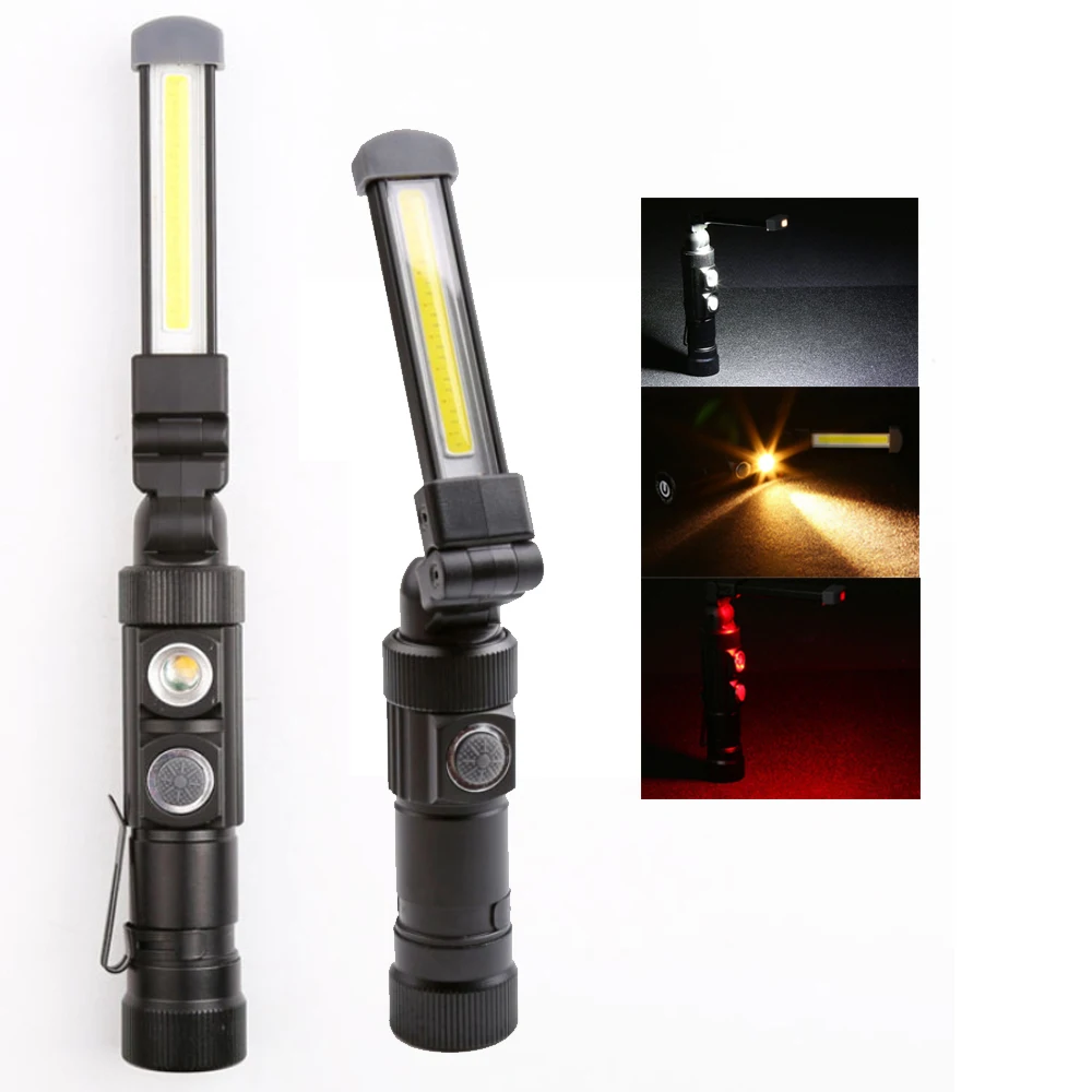 

Карманная Складная аварийная светодиодная вспышка с COB матрицей, 18650 лм, 180 мА, USB, рабочее освещение, °, магнитная осмотровая лампа, 5 режимов, стробоскоп для кемпинга