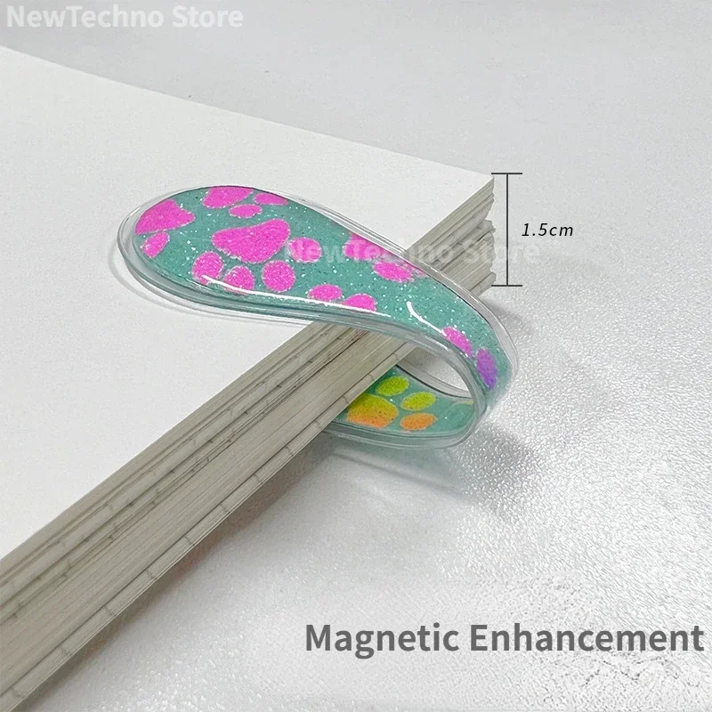 Magnetic Bookmark Bookmarks Stationery Supplies 1PC Double Sided Magnetic Bookmark Journal PVC Clips