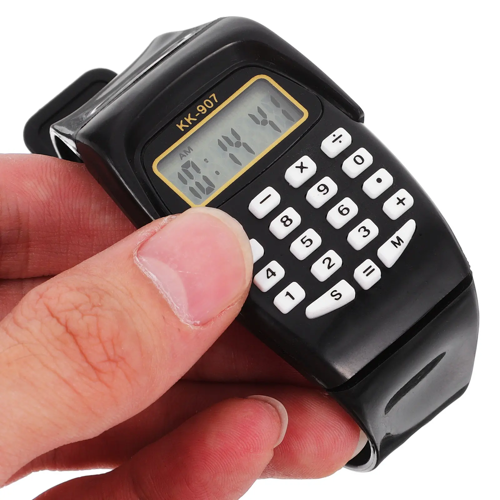 2Pcs 컴퓨터 시계 계산기 휴대용 손목 노란색 기하학 연산 생일 선물 어린이 산술 계산 도구
