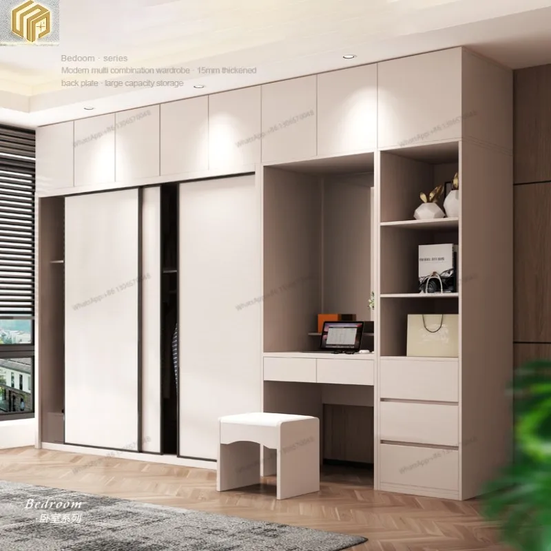 

Sliding Door Wardrobe Bedroom, Household Assembly Wardrobe, Sliding Door With DressingTable, oOerall Storage Cabinet